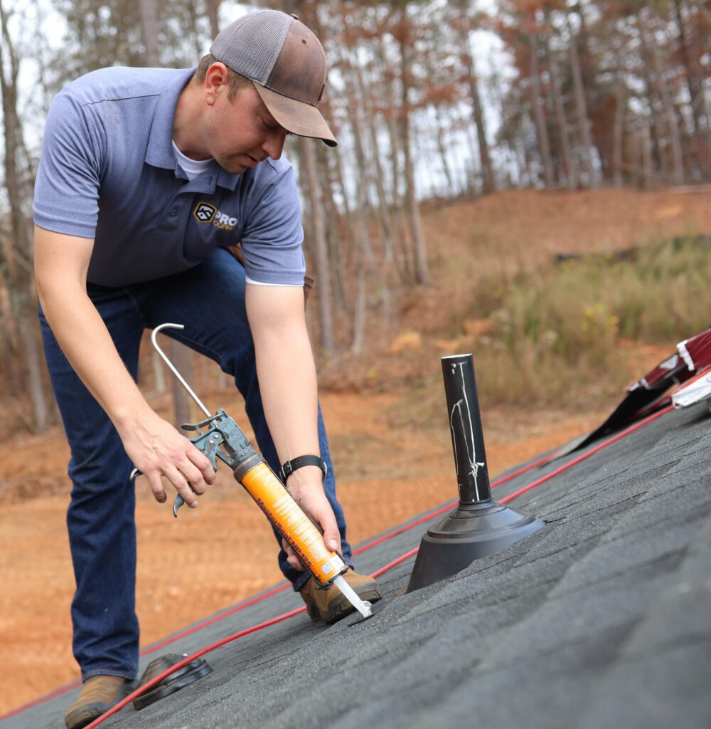 an image of the ProRoofing team completing hail damage repairs or roof repairs