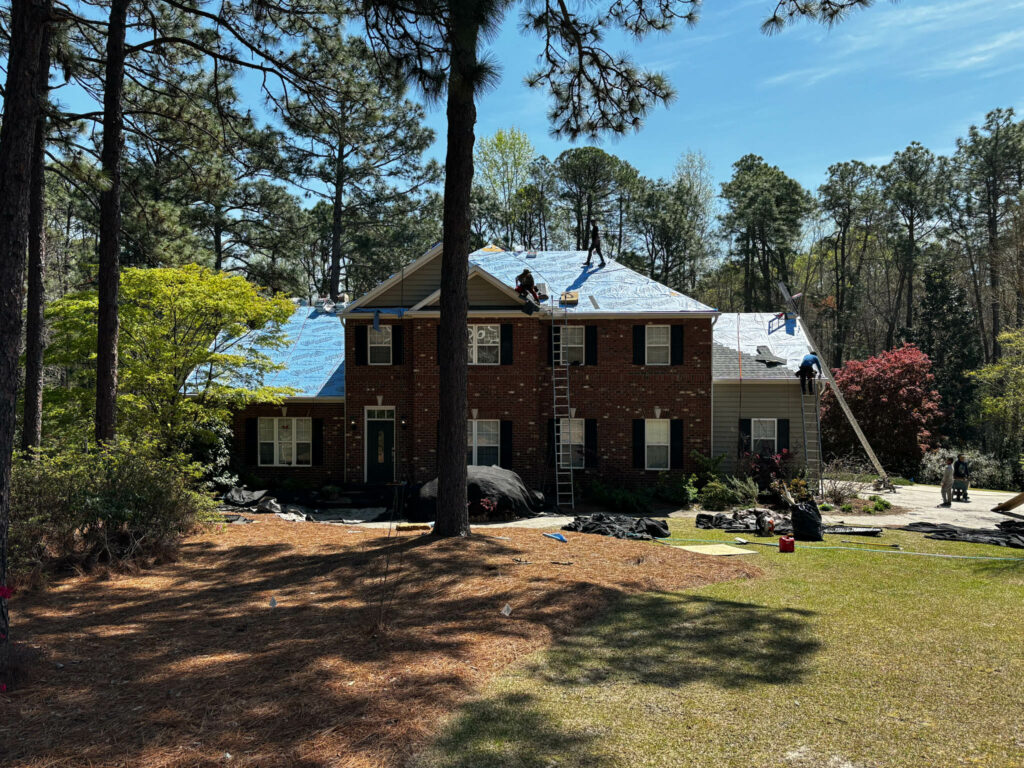 a house with roofing services in the Raleigh area by the ProRoofing team